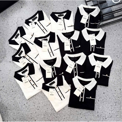 ✌🏻A252- Áo lên ZIRI viền cổ đức túi ngực 2 màu full tem