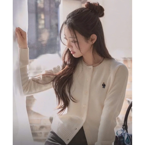 [HÀNG LOẠI 1] A336-Áo len cadigan thêu gấu nhiều màu