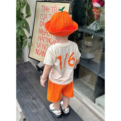 BT523- Set cam 1-6 kèm mũ chất cotton trẻ em