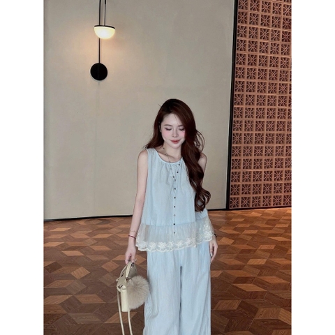 SET996-Jumsuit/ Bộ đi biển liền thân sát nách CÓ SẴN ĐỆM NGỰC màu đen viền trắng