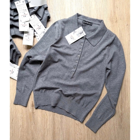 A415-Áo len dệt kim dài tay 2 màu đỏ xám hàng nhà máy chuẩn khosiMaiLinh