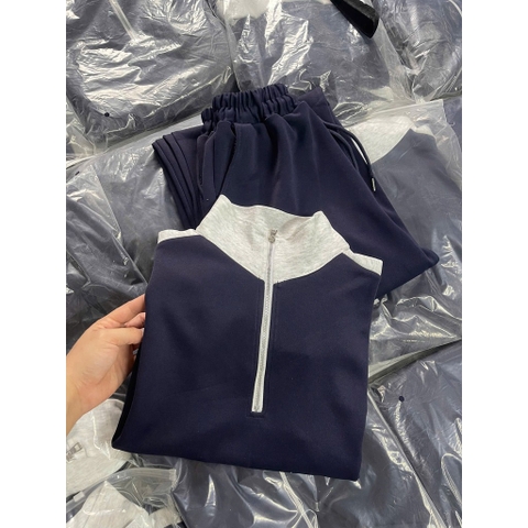 Set791- Set bộ nỉ haida màu than áo dây rút cổ cao- quần suông