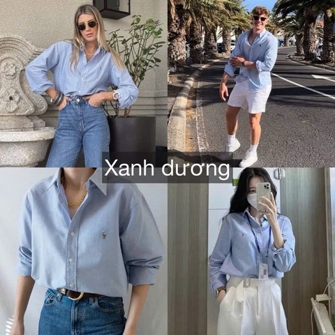 A5188-Áo sơmi suông dài tay màu có túi 3 màu hàng nhà máy đủ tem