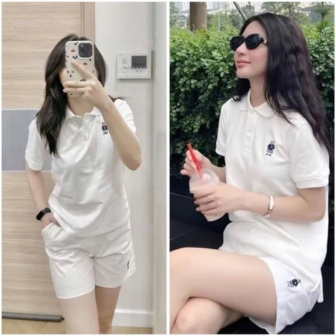 ✌🏻SET505- Bộ GẤU thêu màu trắng quần short cạp chun