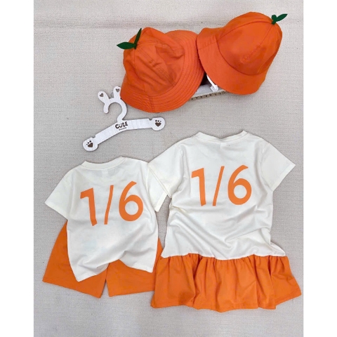 BT523- Set cam 1-6 kèm mũ chất cotton trẻ em