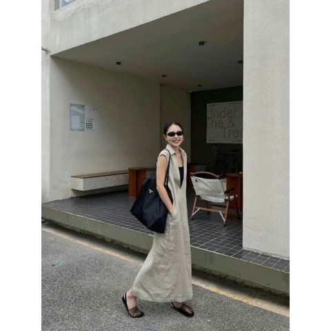 DAM133-Đâm cổ V chát LIEN xược màu đỏ tặng kèm áo quây đen