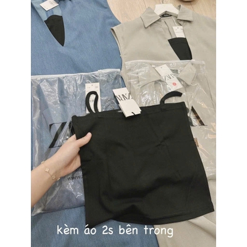 DAM133-Đâm cổ V chát LIEN xược màu đỏ tặng kèm áo quây đen