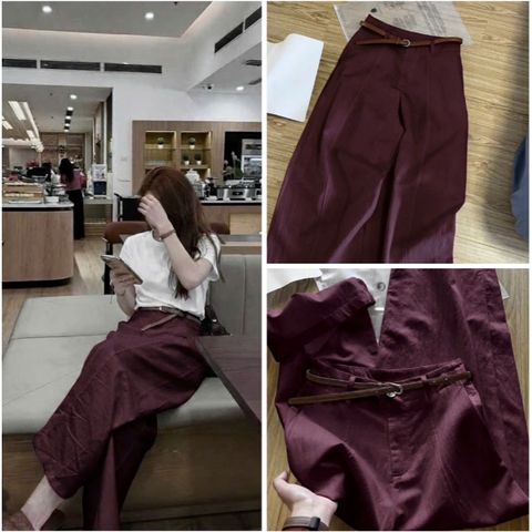 QUAN108-Quần kaki suông 4 MÀU TẶNG KÈM ĐAI