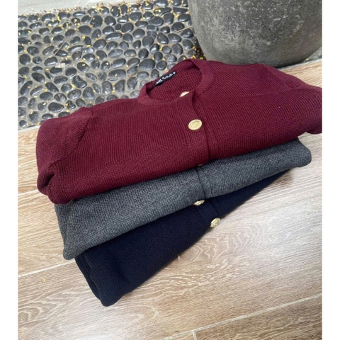 [HÀNG LOẠI 1] A339-Áo len cadigan đỏ đô cúc đồng