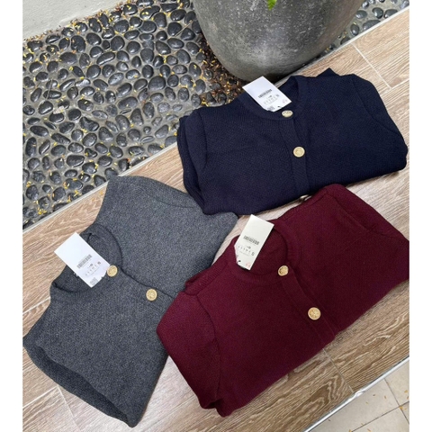 [HÀNG LOẠI 1] A339-Áo len cadigan đỏ đô cúc đồng