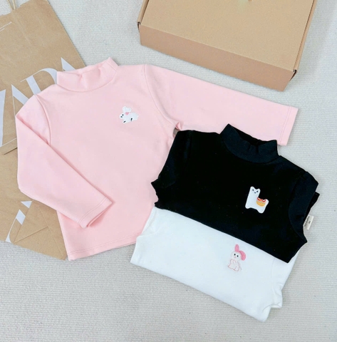 CB18-Combo 3 áo bé trai thêu tag xù cổ 3 phân chá nỉ ấm