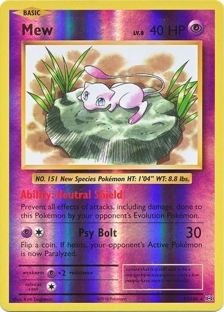 Mew - 53/108 - Rare Reverse Holo