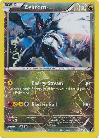 Zekrom - 64/108 - Holo Rare Reverse Holo