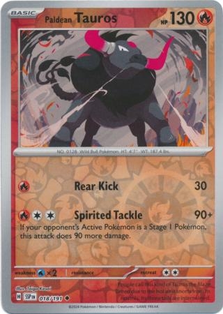 Paldean Tauros - 018/191 - Uncommon Reverse Holo