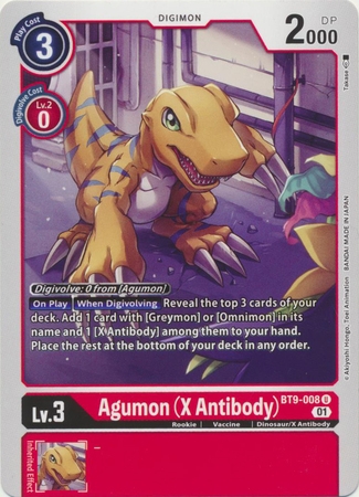 Agumon (X Antibody) - BT9-008 U - Uncommon