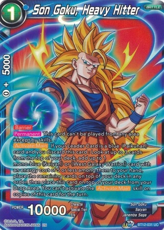 Son Goku, Heavy Hitter - BT12-031 - Uncommon Foil