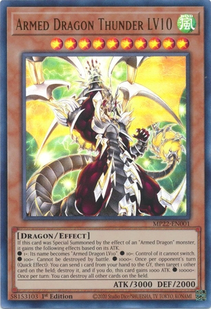 Armed Dragon Thunder LV10 - MP22-EN001 - Ultra Rare 1st Edition