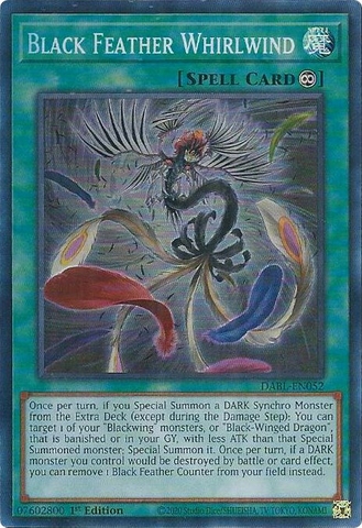 Black Feather Whirlwind - DABL-EN052 - Super Rare 1st Edition