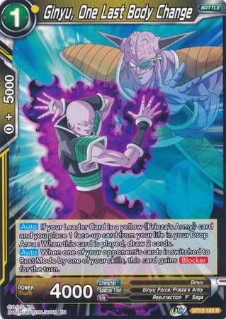 Ginyu, One Last Body Change - BT12-105 - Rare