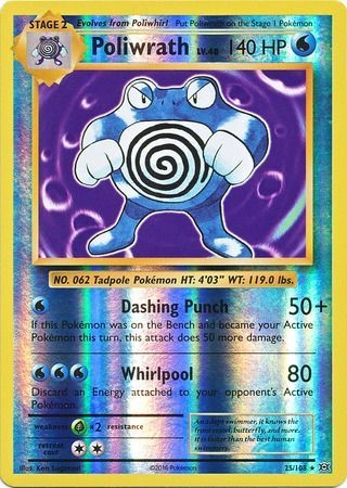 Poliwrath - 25/108 - Rare Reverse Holo