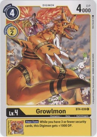 Growlmon - BT4-039 - Common