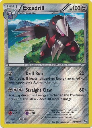 Excadrill - 96/160 - Rare - Reverse Holo