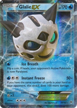 Glalie EX - 34/162 - Ultra Rare