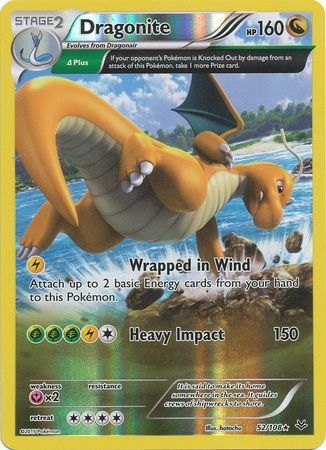 Dragonite - 52/108 - Holo Rare Reverse Holo