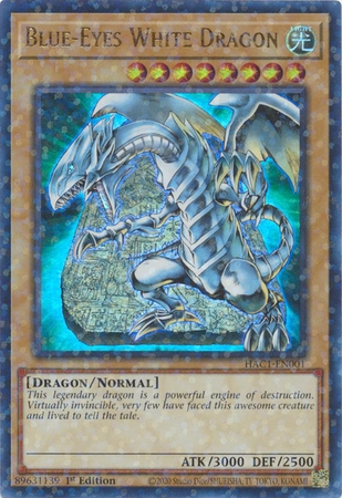 Blue-Eyes White Dragon - HAC1-EN001 - Duel Terminal Ultra Rare Parallel 1st Edition