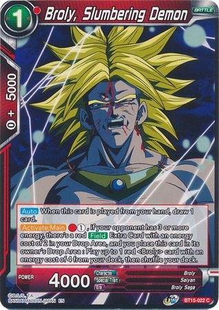 Broly, Slumbering Demon - BT15-022 - Common