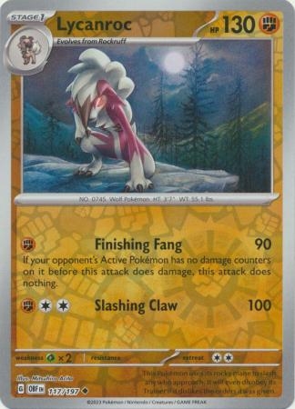 Lycanroc - 117/197 - Uncommon Reverse Holo