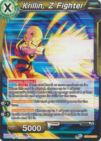 Krillin, Z Fighter - BT17-086 - Rare