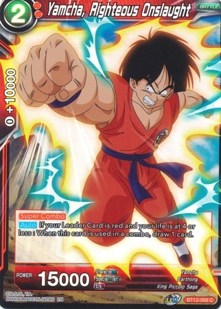 Yamcha, Righteous Onslaught - BT12-008 - Common Foil