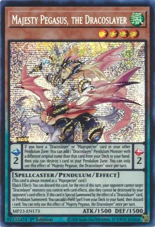 Majesty Pegasus, the Dracoslayer - MP23-EN173 - Prismatic Secret Rare 1st Edition