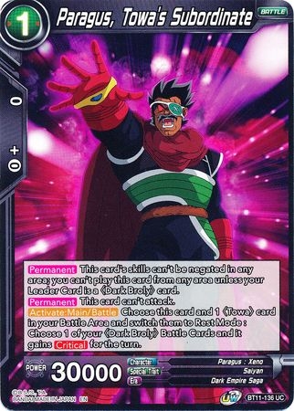 Paragus, Towa's Subordinate - BT11-136 - Uncommon