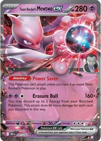 Team Rocket's Mewtwo ex - 081/182 - Double Rare