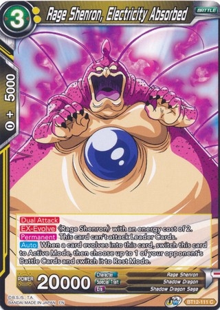 Rage Shenron, Electricity Absorbed - BT12-111 - Common