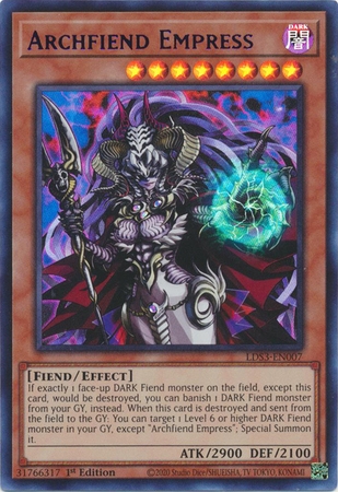 Archfiend Empress (Blue) - LDS3-EN007 - Ultra Rare 1st Edition