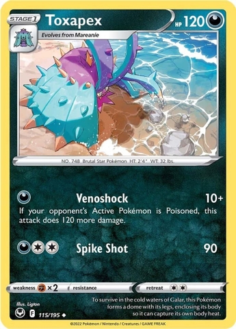 Toxapex - 115/195 - Uncommon Reverse Holo