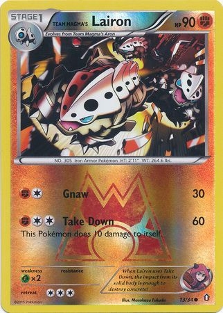 Team Magma's Lairon - 13/34 - Common Reverse Holo