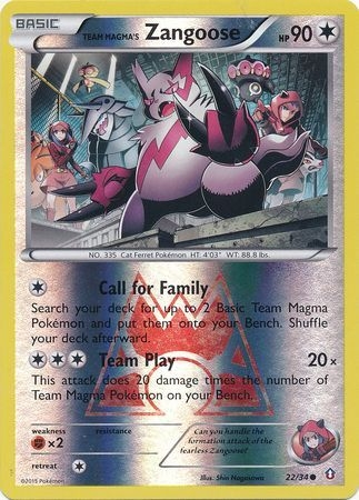 Team Magma's Zangoose - 22/34 - Common Reverse Holo