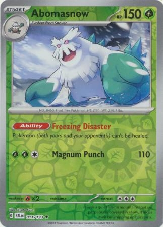 Abomasnow - 011/193 - Holo Rare Reverse Holo