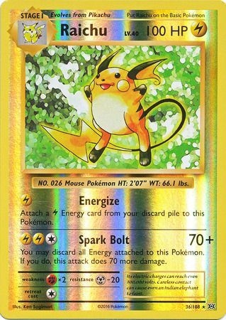 Raichu - 36/108 - Rare Reverse Holo