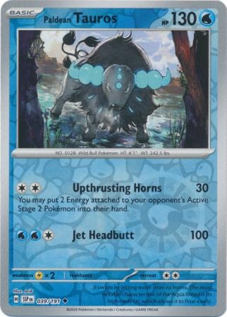 Paldean Tauros - 039/191 - Uncommon Reverse Holo