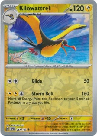 Kilowattrel - 067/191 - Uncommon Reverse Holo