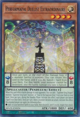 Performapal Duelist Extraordinaire - MAZE-EN024 - Rare 1st Edition