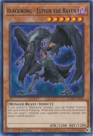 Blackwing - Elphin the Raven - MAZE-EN038 - Rare 1st Edition