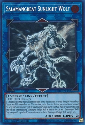 Salamangreat Sunlight Wolf - LD10-EN000 - Ghost Rare 1st Edition