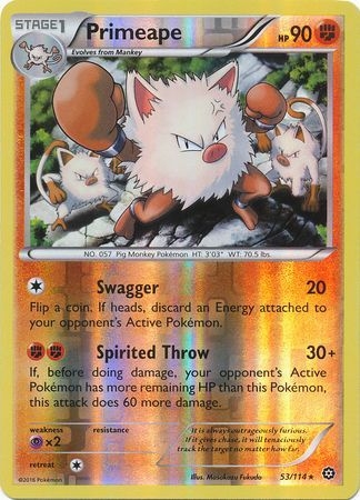 Primeape - 53/114 - Rare Reverse Holo