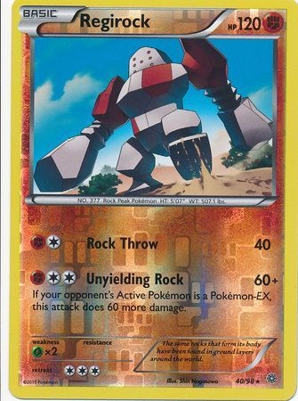 Regirock - 40/98 - Rare Reverse Holo